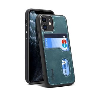 For iPhone 11 Pro Max H09 TPU + PU Leather Anti-fall Protective Case with Card Slots(Green)