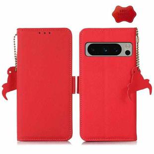 For Google Pixel 8 Pro Side-Magnetic TJ Genuine Leather RFID Phone Case(Red)