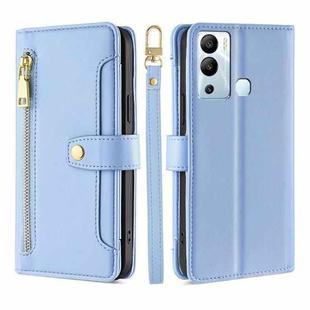 For Infinix Hot 12i Sheep Texture Cross-body Zipper Wallet Leather Phone Case(Blue)