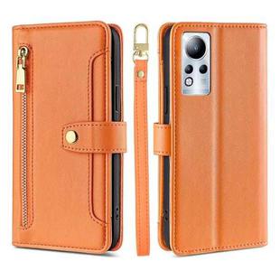 For Infinix Note 11 Sheep Texture Cross-body Zipper Wallet Leather Phone Case(Orange)