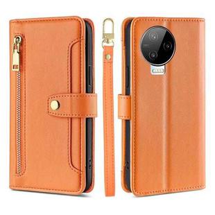 For Infinix Note 12 Pro 4G Sheep Texture Cross-body Zipper Wallet Leather Phone Case(Orange)