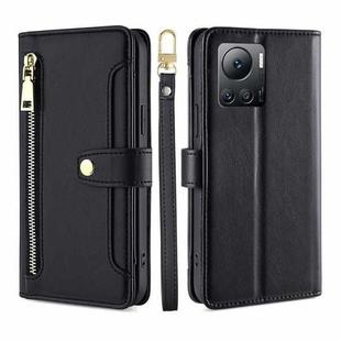 For Infinix Note 12 VIP Sheep Texture Cross-body Zipper Wallet Leather Phone Case(Black)
