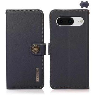 For Google Pixel 8 KHAZNEH Custer Genuine Leather RFID Phone Case(Blue)