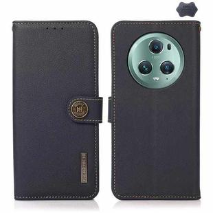 For Honor Magic5 Pro KHAZNEH Custer Genuine Leather RFID Phone Case(Blue)