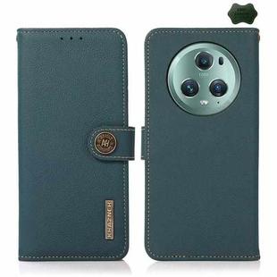 For Honor Magic5 Pro KHAZNEH Custer Genuine Leather RFID Phone Case(Green)