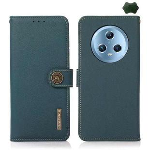 For Honor Magic5 KHAZNEH Custer Genuine Leather RFID Phone Case(Green)