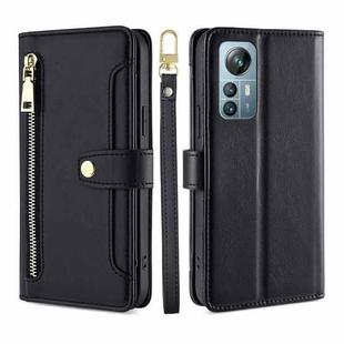 For Blackview A85 Sheep Texture Cross-body Zipper Wallet Leather Phone Case(Black)