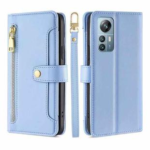 For Blackview A85 Sheep Texture Cross-body Zipper Wallet Leather Phone Case(Blue)