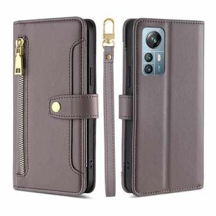 For Blackview A85 Sheep Texture Cross-body Zipper Wallet Leather Phone Case(Grey)