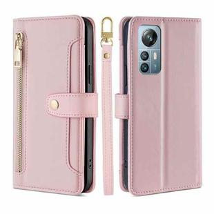 For Blackview A85 Sheep Texture Cross-body Zipper Wallet Leather Phone Case(Pink)