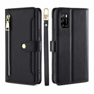 For Rakuten Big S Sheep Texture Cross-body Zipper Wallet Leather Phone Case(Black)