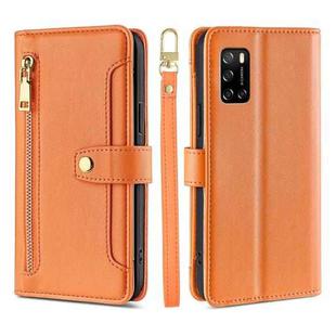 For Rakuten Big S Sheep Texture Cross-body Zipper Wallet Leather Phone Case(Orange)