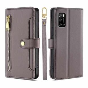For Rakuten Big S Sheep Texture Cross-body Zipper Wallet Leather Phone Case(Grey)