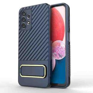 For Samsung Galaxy A13 4G Wavy Textured Phone Case with Lens Film(Blue)