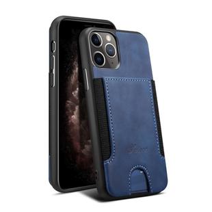 For iPhone 11 Pro Max H10 TPU + PU Leather Anti-fall Protective Case with Card Slot(Blue)
