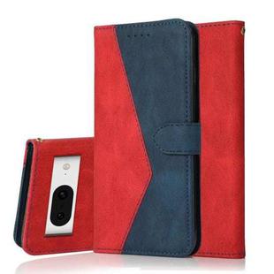 For Google Pixel 8 Dual-color Stitching Leather Phone Case(Red Blue)