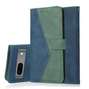 For Google Pixel 7 5G Dual-color Stitching Leather Phone Case(Blue Green)