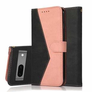 For Google Pixel 7 5G Dual-color Stitching Leather Phone Case(Black Rose Gold)