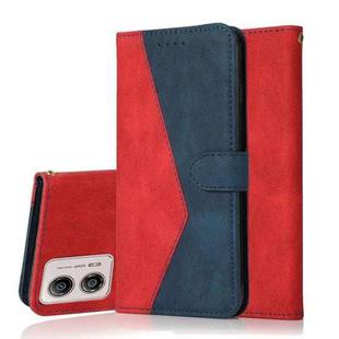 For Motorola Moto G73 Dual-color Stitching Leather Phone Case(Red Blue)