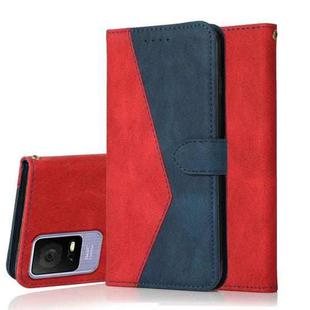 For TCL 405 / 406 / 408 Dual-color Stitching Leather Phone Case(Red Blue)