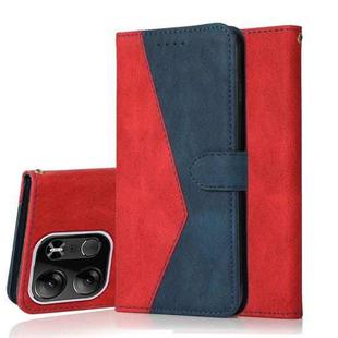For Tecno Spark Go 2023 Dual-color Stitching Leather Phone Case(Red Blue)