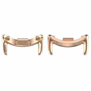For Xiaomi Mi Band 8 1 Pair Stainless steel Metal Watch Band Connector(Rose Gold)