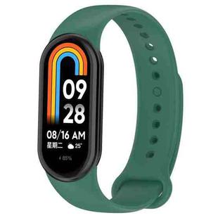 For Xiaomi Mi Band 8 Solid Color Silicone Plug Replacement Watch Band(Green)