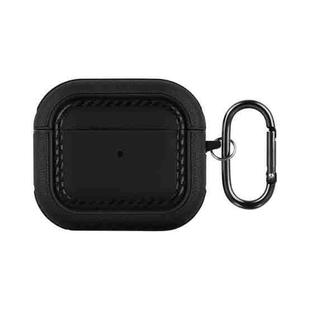 For AirPods 3 Leather Texture Earphone Protective Case(Black)