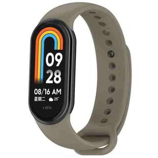 For Xiaomi Mi Band 8 Solid Color Stainless Steel Plug Replacement Watch Band (Space Grey)