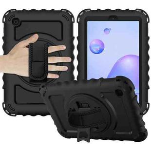 For Samsung Galaxy Tab A 8.4 (2020) 360 Degree Rotation PC + Silicone Shockproof Protective Case with Holder & Hand Strap & Neck Strap(Black)