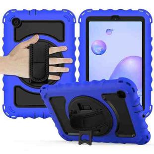 For Samsung Galaxy Tab A 8.4 (2020) 360 Degree Rotation PC + Silicone Shockproof Protective Case with Holder & Hand Strap & Neck Strap(Blue)