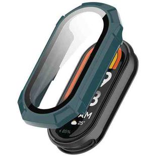 For Xiaomi Mi Band 8 PC + Tempered Glass Integrated Protective Watch Case(Pine Green)