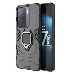 For vivo iQOO Z7 5G Global PC + TPU Magnetic Ring Holder Phone Case(Black)