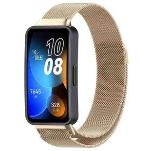 For Huawei Band 8 Milanese Metal Watch Band(Champagne Color)