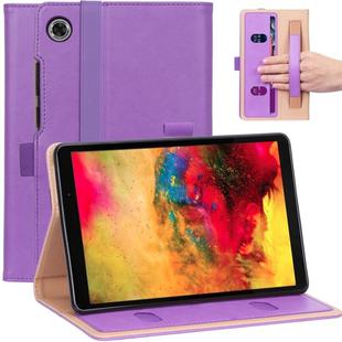 For Huawei MatePad T8 Retro Texture PU + TPU Horizontal Flip Leather Case with Holder & Card Slots & Hand Strap(Purple)