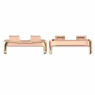 For Huawei Band 8 1 Pair Stainless steel Metal Watch Band Connector(Rose Gold)