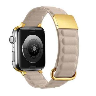 Magnetic Reverse Buckle Watch Band For Apple Watch Series 8&7 41mm / SE 2&6&SE&5&4 40mm / 3&2&1 38mm(Khaki)