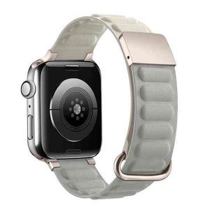 Magnetic Reverse Buckle Watch Band For Apple Watch Series 8&7 41mm / SE 2&6&SE&5&4 40mm / 3&2&1 38mm(Starlight Grey)