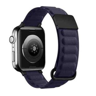 Magnetic Reverse Buckle Watch Band For Apple Watch Ultra 49mm / Series 8&7 45mm / SE 2&6&SE&5&4 44mm / 3&2&1 42mm(Indigo Blue)