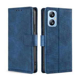 For Blackview A52 Skin Feel Crocodile Magnetic Clasp Leather Phone Case(Blue)