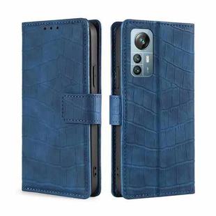 For Blackview A85 Skin Feel Crocodile Magnetic Clasp Leather Phone Case(Blue)