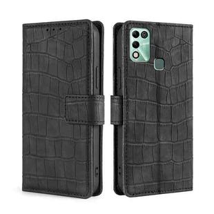 For Infinix Hot 11 Play Skin Feel Crocodile Magnetic Clasp Leather Phone Case(Black)