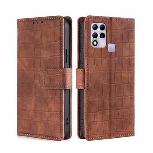 For Infinix Hot 11 Russian Skin Feel Crocodile Magnetic Clasp Leather Phone Case(Brown)