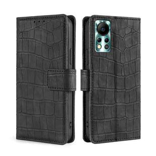 For Infinix Hot 11s NFC Skin Feel Crocodile Magnetic Clasp Leather Phone Case(Black)