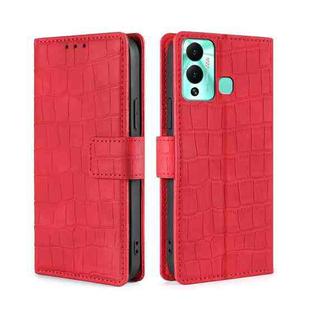 For Infinix Hot 12 Play Skin Feel Crocodile Magnetic Clasp Leather Phone Case(Red)