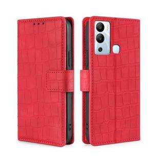 For Infinix Hot 12i Skin Feel Crocodile Magnetic Clasp Leather Phone Case(Red)