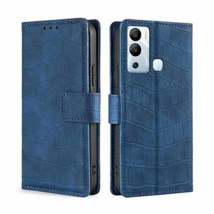 For Infinix Hot 12i Skin Feel Crocodile Magnetic Clasp Leather Phone Case(Blue)