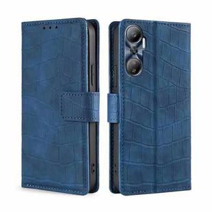 For Infinix Hot 20 4G Skin Feel Crocodile Magnetic Clasp Leather Phone Case(Blue)
