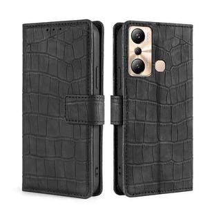 For Infinix Hot 20i Skin Feel Crocodile Magnetic Clasp Leather Phone Case(Black)