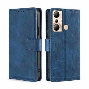 For Infinix Hot 20i Skin Feel Crocodile Magnetic Clasp Leather Phone Case(Blue)